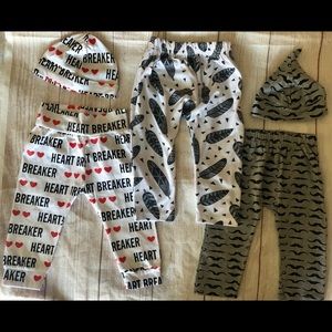 Sleep Pants 12-18 Mo/15” Long/2 Hats- Bdl Of 5